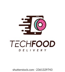 Fast Donut Logo Design For Food Service Delivery