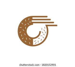 Fast Donuts logo design vector template, Bakery logo concept, Creative icon symbol