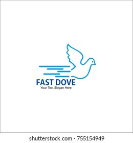 Fast Dove Logo, Vector Design Template