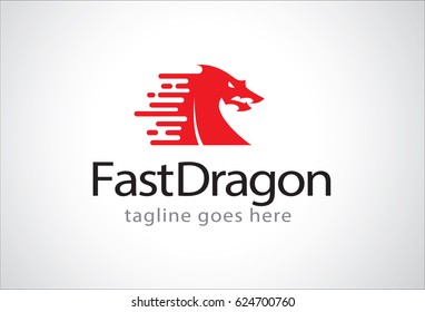 Fast Dragon Logo Template Design