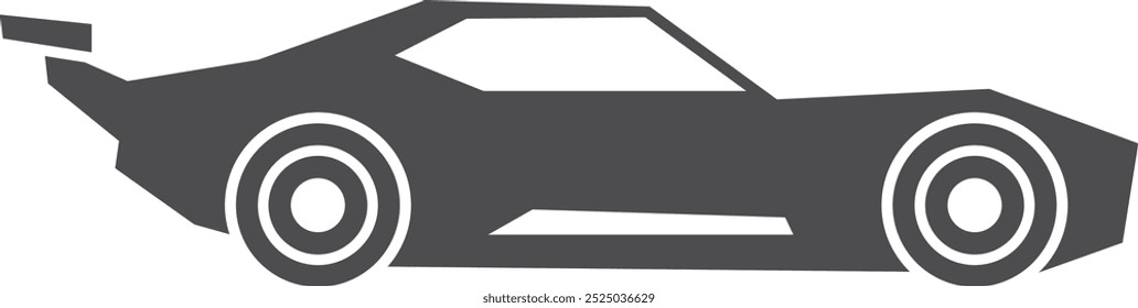 Schwarzes Symbol für schnelles Laufwerk. Speed Rennwagen