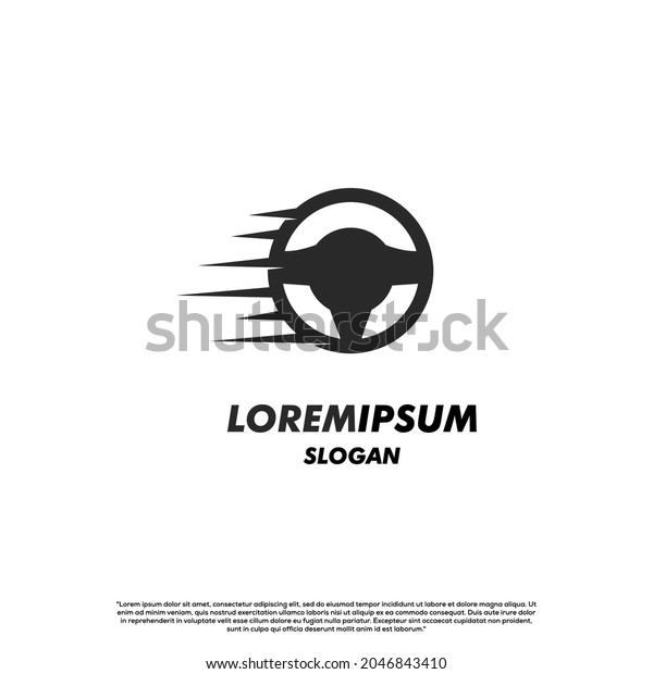 Fast drive logo design concept, fast\
driver symbol, fast steering wheel logo with\
abstract