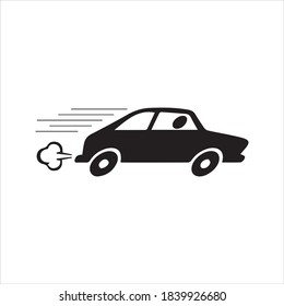 Fast driving car icon, vector and glyph
