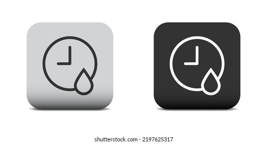 Fast Drying Icon. Drying Time Icon. Drop Of Water And Meter. Vector Illustration.