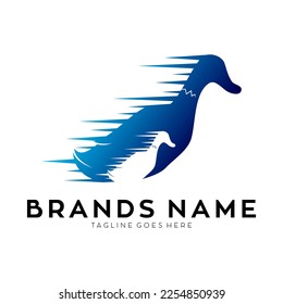 Fast duck illustration vector logo