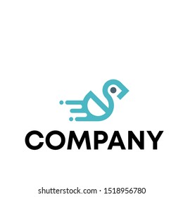 Fast duck Vector animals sign template logo