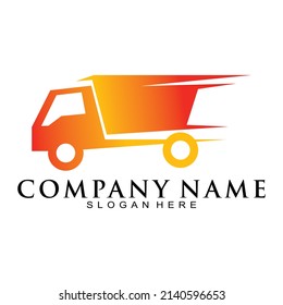 Fast Dump Truck Vector Logo