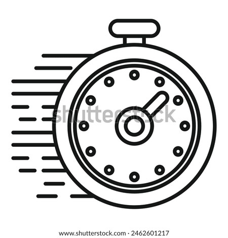 Fast duration of deadline icon outline vector. Digital hour. Help job schedule