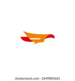 Vector geométrico simple colorido del logotipo de la mosca del águila 