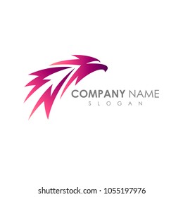 Fast Eagle Logo. Eagle Head With Arrow Shape