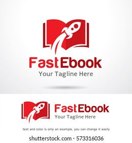 Fast Ebook Logo Template Design Vector