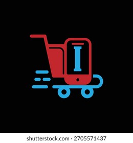 I Fast Ecommerce Diseño de Logo Plantilla de Ilustración vectorial, I Diseño de Logo 