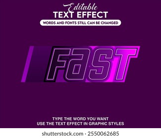 Fast editable text effect style