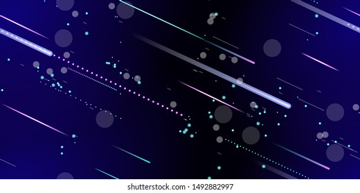 Fast Effect. Motion Neon. Flow Light Movement. Seamless Pattern. Element Futuristic Design. Abstract Glowing Trail Lines, Sticks. Concept Minimal. Modern Dynamic 3D Static. Techno Vector illustration.