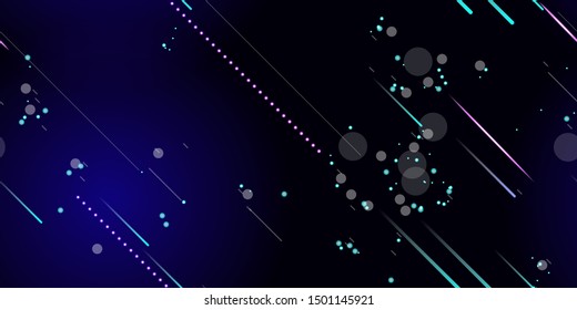 Fast Effect. Motion Neon. Flow Light Movement. Seamless Pattern. Element Futuristic Design. Abstract Glowing Trail Lines, Sticks. Concept Minimal. Modern Dynamic 3D Static. Techno Vector illustration.