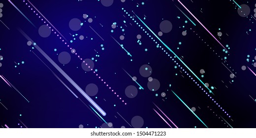 Fast Effect. Motion Neon. Flow Light Movement. Seamless Pattern. Element Futuristic Design. Abstract Glowing Trail Lines, Sticks. Concept Minimal. Modern Dynamic 3D Static. Techno Vector illustration.