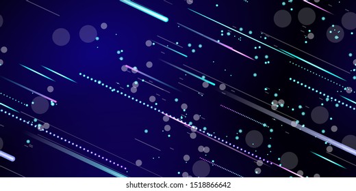 Fast Effect. Motion Neon. Flow Light Movement. Seamless Pattern. Element Futuristic Design. Abstract Glowing Trail Lines, Sticks. Concept Minimal. Modern Dynamic 3D Static. Techno Vector illustration.