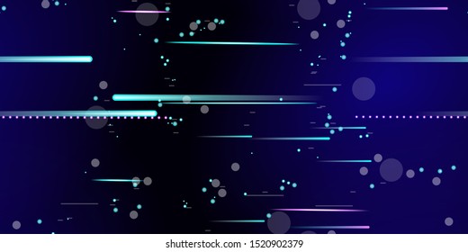 Fast Effect. Motion Neon. Flow Light Movement. Seamless Pattern. Element Futuristic Design. Abstract Glowing Trail Lines, Sticks. Concept Minimal. Modern Dynamic 3D Static. Techno Vector illustration.