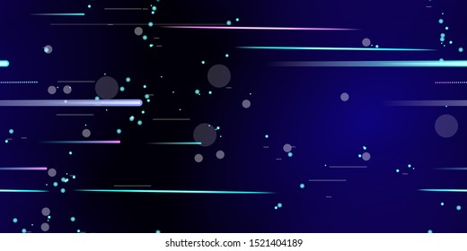 Fast Effect. Motion Neon. Flow Light Movement. Seamless Pattern. Element Futuristic Design. Abstract Glowing Trail Lines, Sticks. Concept Minimal. Modern Dynamic 3D Static. Techno Vector illustration.