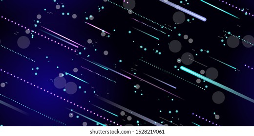 Fast Effect. Motion Neon. Flow Light Movement. Seamless Pattern. Element Futuristic Design. Abstract Glowing Trail Lines, Sticks. Vector illustration.