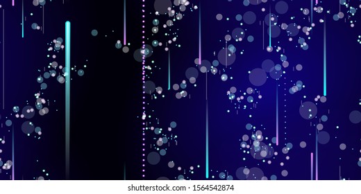 Fast Effect. Motion Neon. Flow Light Movement. Seamless Pattern. Element Futuristic Design. Abstract Glowing Trail Lines, Sticks. Concept Minimal. Modern Dynamic 3D Static. Techno Vector illustration.