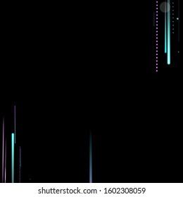 Fast Effect. Motion Neon. Glare Dynamic. Falling Glow. Flow Light Movement. Element Futuristic Design. Abstract Trail Lines, Sticks. Concept Minimal. Modern 3D Static. Techno Vector illustration.