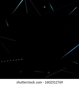 Fast Effect. Motion Neon. Glare Dynamic. Falling Glow. Flow Light Movement. Element Futuristic Design. Abstract Trail Lines, Sticks. Concept Minimal. Modern 3D Static. Techno Vector illustration.