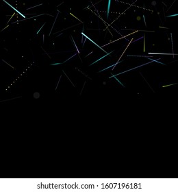 Fast Effect. Motion Neon. Glare Dynamic. Falling Glow. Flow Light Movement. Element Futuristic Design. Abstract Trail Lines, Sticks. Concept Minimal. Modern 3D Static. Techno Vector illustration.