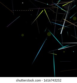 Fast Effect. Motion Neon. Glare Dynamic. Falling Glow. Flow Light Movement. Element Futuristic Design. Abstract Trail Lines, Sticks. Concept Minimal. Modern 3D Static. Techno Vector illustration.