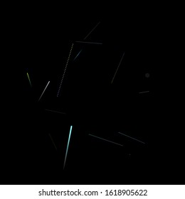 Fast Effect. Motion Neon. Glare Dynamic. Falling Glow. Flow Light Movement. Element Futuristic Design. Abstract Trail Lines, Sticks. Concept Minimal. Modern 3D Static. Techno Vector illustration.