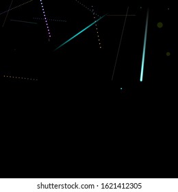 Fast Effect. Motion Neon. Glare Dynamic. Falling Glow. Flow Light Movement. Element Futuristic Design. Abstract Trail Lines, Sticks. Concept Minimal. Modern 3D Static. Techno Vector illustration.
