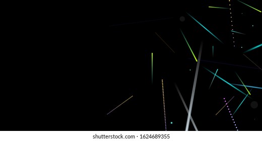 Fast Effect. Motion Neon. Glare Dynamic. Falling Glow. Flow Light Movement. Element Futuristic Design. Abstract Trail Lines, Sticks. Concept Minimal. Modern 3D Static. Techno Vector illustration.