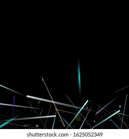Fast Effect. Motion Neon. Glare Dynamic. Falling Glow. Flow Light Movement. Element Futuristic Design. Abstract Trail Lines, Sticks. Concept Minimal. Modern 3D Static. Techno Vector illustration.