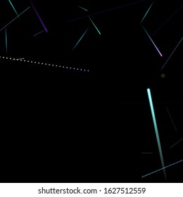 Fast Effect. Motion Neon. Glare Dynamic. Falling Glow. Flow Light Movement. Element Futuristic Design. Abstract Trail Lines, Sticks. Concept Minimal. Modern 3D Static. Techno Vector illustration.