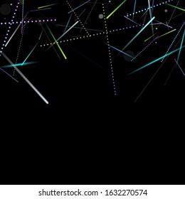 Fast Effect. Motion Neon. Glare Dynamic. Falling Glow. Flow Light Movement. Element Futuristic Design. Abstract Trail Lines, Sticks. Concept Minimal. Modern 3D Static. Techno Vector illustration.