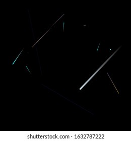 Fast Effect. Motion Neon. Glare Dynamic. Falling Glow. Flow Light Movement. Element Futuristic Design. Abstract Trail Lines, Sticks. Concept Minimal. Modern 3D Static. Techno Vector illustration.