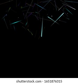 Fast Effect. Motion Neon. Glare Dynamic. Falling Glow. Flow Light Movement. Element Futuristic Design. Abstract Trail Lines, Sticks. Concept Minimal. Modern 3D Static. Techno Vector illustration.
