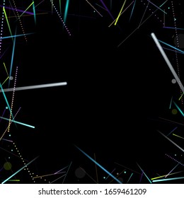 Fast Effect. Motion Neon. Glare Dynamic. Falling Glow. Flow Light Movement. Element Futuristic Design. Abstract Trail Lines, Sticks. Concept Minimal. Modern 3D Static. Techno Vector illustration.