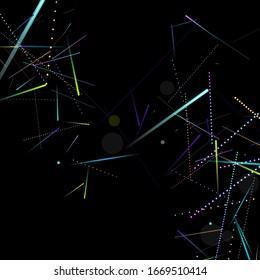 Fast Effect. Motion Neon. Glare Dynamic. Falling Glow. Flow Light Movement. Element Futuristic Design. Abstract Trail Lines, Sticks. Concept Minimal. Modern 3D Static. Techno Vector illustration.