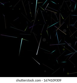 Fast Effect. Motion Neon. Glare Dynamic. Falling Glow. Flow Light Movement. Element Futuristic Design. Abstract Trail Lines, Sticks. Concept Minimal. Modern 3D Static. Techno Vector illustration.