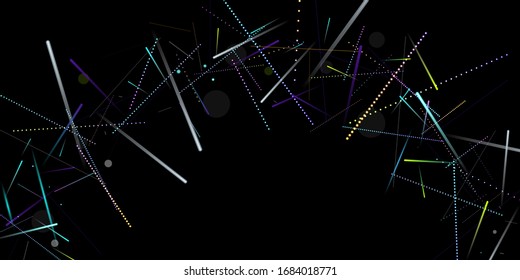 Fast Effect. Motion Neon. Glare Dynamic. Falling Glow. Flow Light Movement. Element Futuristic Design. Abstract Trail Lines, Sticks. Concept Minimal. Modern 3D Static. Techno Vector illustration.