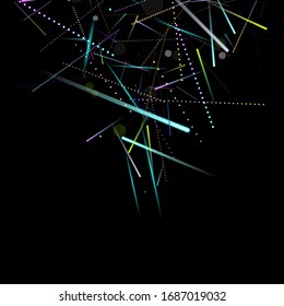 Schneller Effekt. Motion Neon. Glare Dynamic. Fallendes Glühen. Lichtbewegung. Element Futuristisches Design. Abstrakte Traillinien, Sticks. Konzept minimal. Modernes 3D-Static. Techno Vektorillustration Illustration.