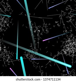 Fast Effect. Motion Neon. Seamless Pattern. Fast Light Movement. Flow Trail. Element Futuristic Neon. Abstract Glowing Movement. Minimal Motion Dynamic 3D Static Effect. Techno Vector illustration.