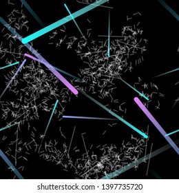 Fast Effect. Motion Neon. Seamless Pattern. Fast Light Movement. Flow Trail. Element Futuristic Neon. Abstract Glowing Movement. Minimal Motion Dynamic 3D Static Effect. Techno Vector illustration.