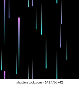 Fast Effect. Motion Neon. Seamless Pattern. Fast Light Movement. Flow Trail. Element Futuristic Neon. Abstract Glowing Movement. Minimal Motion Dynamic 3D Static Effect. Techno Vector illustration.