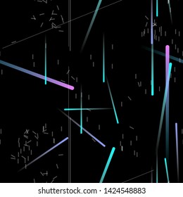 Fast Effect. Motion Neon. Seamless Pattern. Fast Light Movement. Flow Trail. Element Futuristic Neon. Abstract Glowing Movement. Minimal Motion Dynamic 3D Static Effect. Techno Vector illustration.
