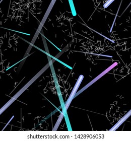 Fast Effect. Motion Neon. Seamless Pattern. Fast Light Movement. Flow Trail. Element Futuristic Neon. Abstract Glowing Movement. Minimal Motion Dynamic 3D Static Effect. Techno Vector illustration.