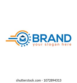 Fast email icon.  logo has the impression fast and reliable. Vector logo template