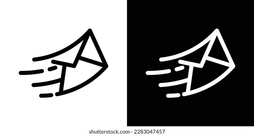 fast email logo design line icon vector illustration