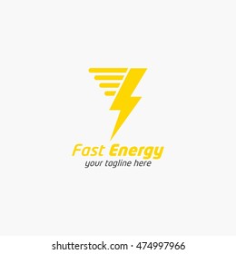 Fast Energy Logo Design template. Vector illustration. Flat Style Design